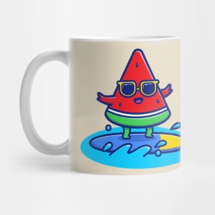 Cute Watermelon Surfing Mug